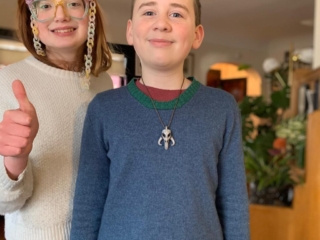 I made kiddo a sweater on the knitting machine for his birthday. I don’t knit for him a lot because he has a strong preference for a limited range of acceptable colors and textures, and I don’t like making things that are unlikely to be worn. But this one seems to have worked out — it’s in @holstgarn’s cotton/wool yarn, standard pullover construction with a little deeper neckline to accommodate his not liking things to touch his neck. It’s exactly the right size for this moment, so it probably won’t fit by spring — but that’s okay. One winter of a 12-year-old boy wearing something Mom made is probably a small miracle, and I’ll take it. (His sister photobombed, but that just makes the picture better. I do like these two.) #handmade #handknit #passap #duomatic80 #instaknitter #sweaterknitting #sweaterdesign #machineknit #machineknitting #sweaterweather #handmade #handknit #slowfashion